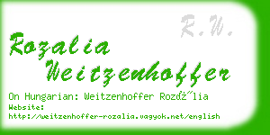 rozalia weitzenhoffer business card